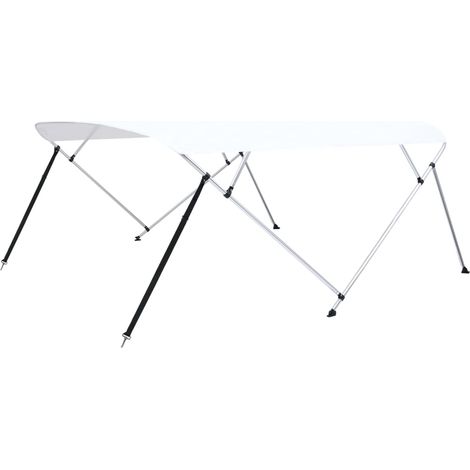 4 Bow Bimini Top White 243x(230-244)x137 cm vidaXL