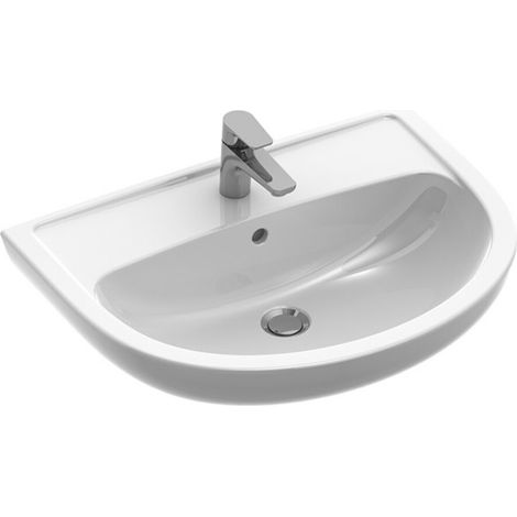 V&B Gustavsberg Waschtisch Saval 2.0 60x45,5cm, we, mit Hahnloch und Überlauf