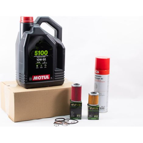 Kit Entretien Vidange Standard pour KTM SMC 690 R LC4 Supermoto de 2019 à 2024 - MOTUL 5100 10W50 4L