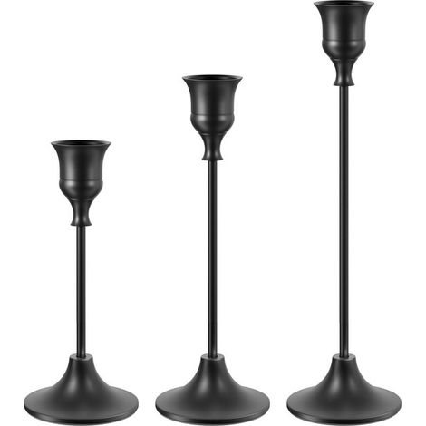 set (3 pezzi) di portacandele in rame, candelieri in metallo in stile moderno o classico per tavoli da festa, decorazioni per matrimoni e altro ancora. (1/5)
