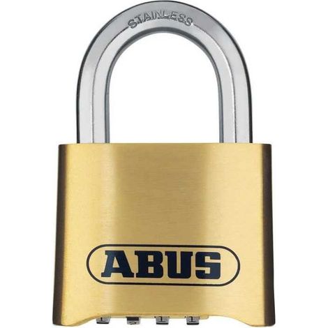 Cadenas a combinaison - ABUS - 180IB/50 B/DFNLI - Corps laiton forgé - Anse inox - Code numérique a quatre chiffres (1/3)