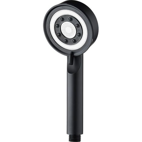 Pommeau de douche haute pression économe en eau et anticalcaire, avec 5 modes de jet, facile à installer (brume noire) (1/5)