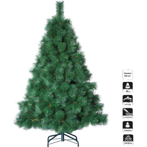 Sapin de Noël artificiel qualité Luxe Vert H 150 cm - Feeric Christmas (1/3)