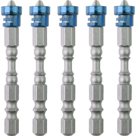 de 5 embouts de tournevis cruciformes en acier allié S2 avec
