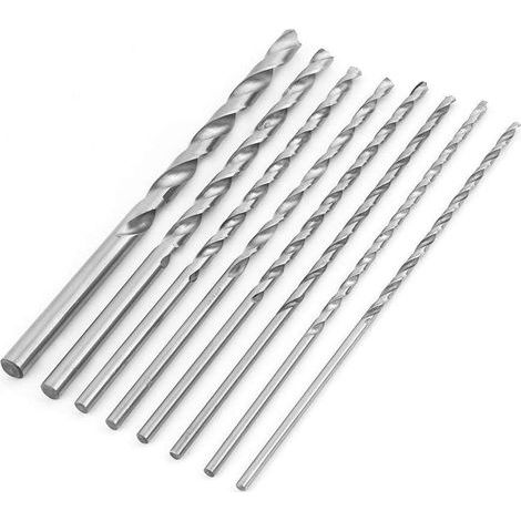 Extra-Longue Foret HSS Foret en Acier à Grande Vitesse Forets Hélicoïdaux Twist Drill (8pcs 200mm) (1/5)