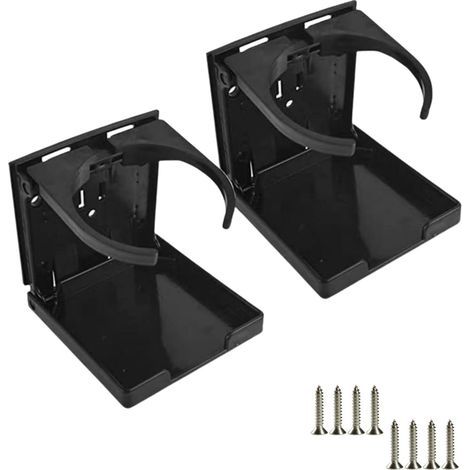 2 Pièces Porte-Gobelet Voiture Pliable, Support Bouteille Ajustable 60–100 mm en Plastique ABS, Rangement Tasse et Canette pour Voiture, Camping-Car, Bateau ou Camion (1/5)