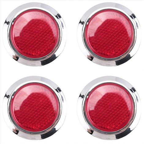 4 Stück Auto-Reflektoraufkleber aus Kunststoff, rund, rot (1/5)