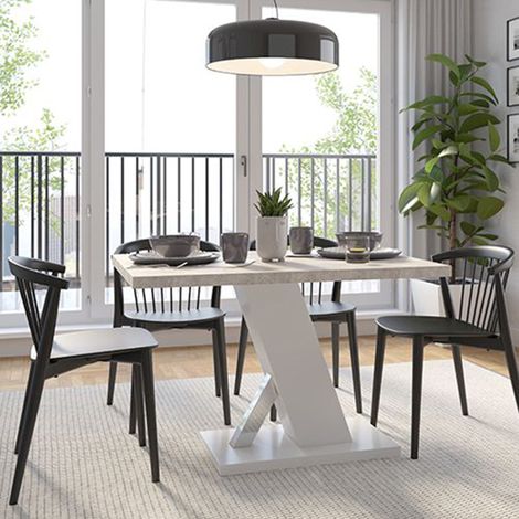 Mesa Fija Litopa, 6 Asientos, Detalle Efecto Vidrio, Forma Rectangular, 138x90x76h cm Mármol Blanco (1/3)