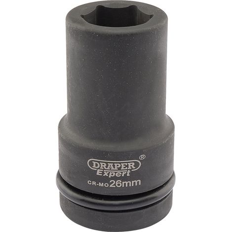 Draper 26mm Hi-Torq® Metric Deep Impact Socket, 1/2" Square Drive, Heavy-Duty Impact Tool (1/5)
