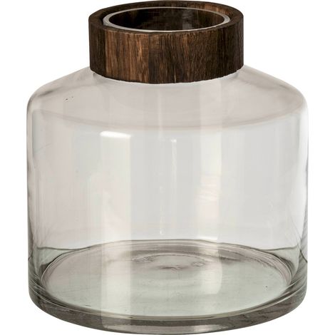Vase en verre marron foncé transparent - marron foncé et transparent (1/2)