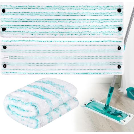 Set di 3 testine di ricambio per mocio compatibili con il mocio Leifheit Combi/Clean Twist M Micro Duo, in microfibra, per lavatrice, adatte a tutti i tipi di pavimenti