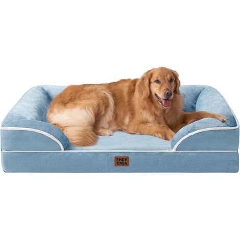 Hundebett orthopädisches Memory Foam L 112 x B 81 x H 17.5 cm Hellblau (1/5)