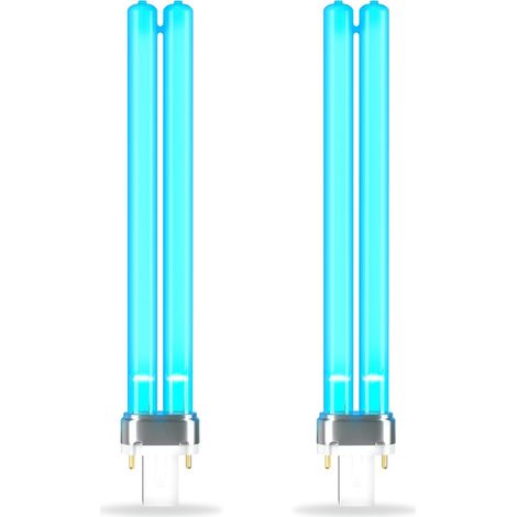 Ampoule UV 11W PLS G23 2 Broches, Ampoules de Filtre d'Étang, Ampoules UVC Ultraviolettes, Tube UV de Remplacement G23 PLS pour la Désinfection des Étangs et Aquariums à Poissons, Lot de 2 (1/5)
