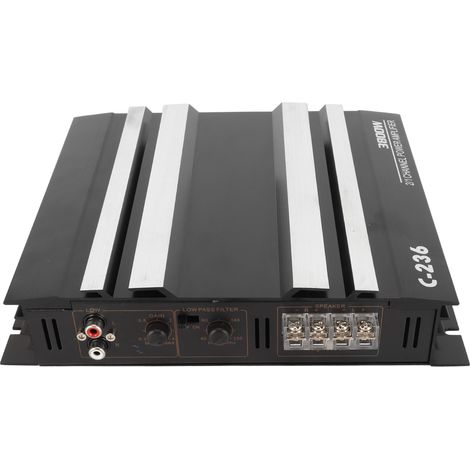 Amplificateur audio 2 canaux pour voiture, 3800 W, sensibilité de 90 dB, boîtier en alliage d'aluminium à dissipation thermique rapide. (1/5)
