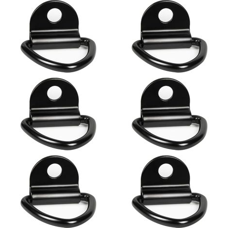 6 Pcs Crochets d'Arrimage pour Anneau en D Noir 63 84mm pour avec Support Kayaks Bateaux Canoë Pendentifs Remorques Pickups Camions Autos Jardin (1/5)