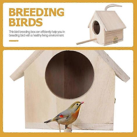 Nichoir suspendu miniature, nichoir en bois pour perroquet, mangeoire pour oiseaux de jardin, compatible avec l'extérieur (1/5)