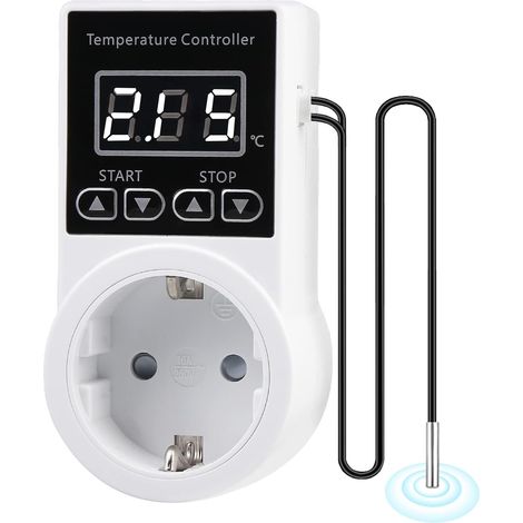 1pcs Digital Thermostat Plug - Contrôleur de Température avec Sonde Chauffe-Thermostat Numérique avec Écran LCD pour Reptiles, Incubateur, Serre, Aquaculture