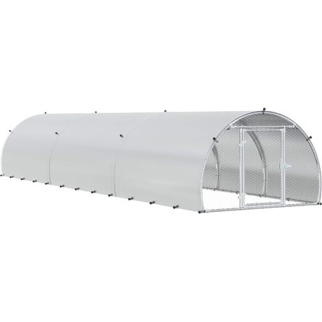 vidaXL Gallinero Plateado 600 x 150 x 100 cm Acero Galvanizado (1/2)