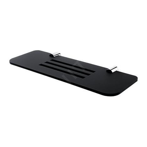 Étagère L.30 Cm, Plexiglas Noire Mate, Avec Fixation Chrome, Nava Nimco (1/4)