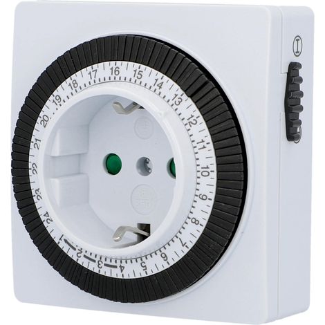 UNITEC Timer giornaliero meccanico per interni IP20 attraente forma quadrata analogica bianca 15 minuti di distanza regolabile (1/5)
