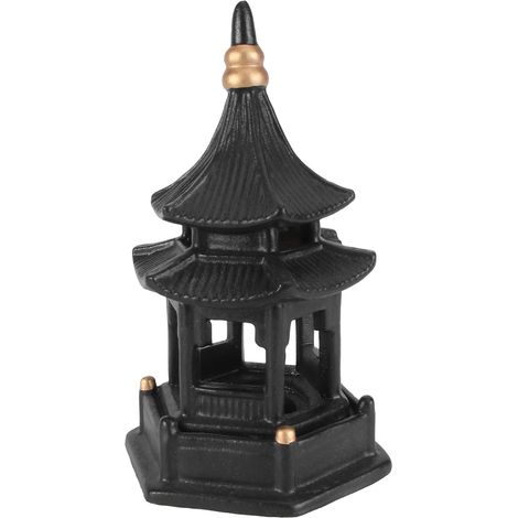 Sechseckiger Pavillon Blumentopf in Schwarz mit