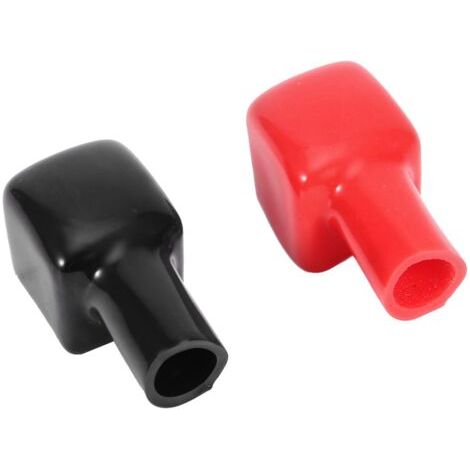 DEESSE SHOP-2 pièces en plastique voiture ple positif borne de batterie capuchons isolants Protection couvre noir et rouge (1/5)
