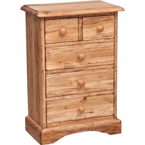 Country-style solid lime wood natural finish W51XDP30XH74 cm sized bedside table. Made in Italy