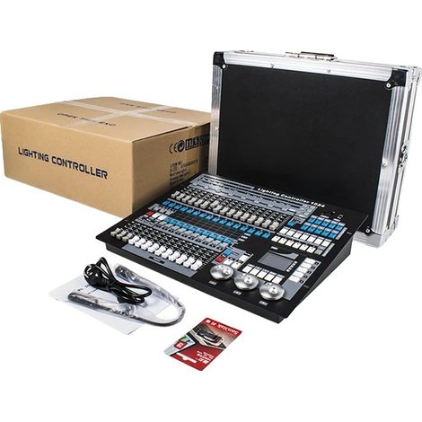 Controlador de iluminación, 1024 canales DMX, compatibilidad con escenarios profesionales, consola 1024, enchufe europeo. (1/2)