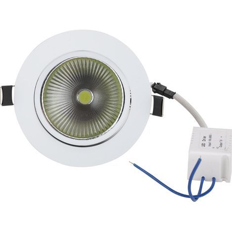 Projecteur LED COB encastré 7W, blanc chaud non dimmable, trou de 89mm, 100-240V (1/5)