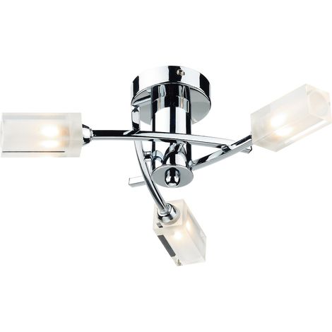 DAR MORGAN - Plafonnier semi-affleurant chrome poli, 3x G9 (1/4)