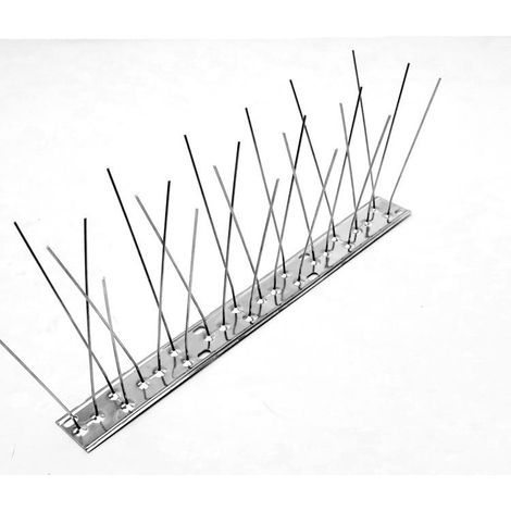 Lot de 24 pointes anti-pigeons en acier inoxydable, répulsif oiseaux pour balcon, jardin, terrasse, dissuade pigeons, corbeaux, moineaux et chats, protection durable. (1/4)
