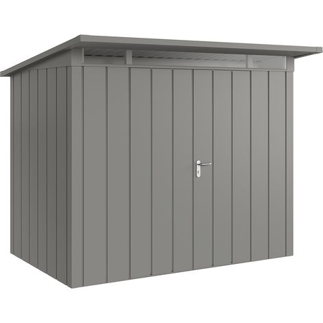 Hörmann Metall-Gerätehaus "Juno" mit Pultdach, JPD8 - Modern, 262 x 166 cm (B x T), graualuminium, 2-flüglige Tür (1/5)