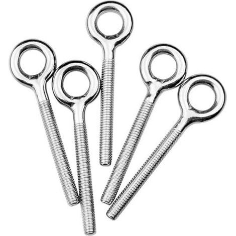 Paquete de 10 tornillos de ojo M4, pernos de anillo soldados, anillos de tornillo, perno de gancho de ojo para máquina de columpio exterior (1/4)