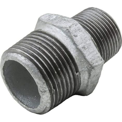 Réduction Mâle-Mâle - Acier Galvanisé - 2 Pouces x 1 1/4 Pouces - Pour Plomberie Et Pompage - 1 Pièce