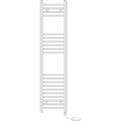 Prefilled Electric Straight Heated Towel Rail Radiator Ladder Warmer 1200x300mm White (1/5)
