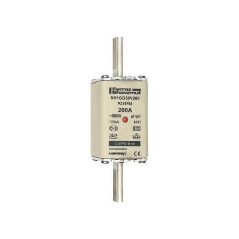 Mersen Ferraz Fusibile NH gG 500VAC , Doppio indicatore/giunti di presa sotto tensione misura 000, 00, 0, 1, 2, 3