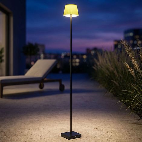 Stehlampe Stehleuchte Standleuchte Beistellleuchte Außenlampe mit Touchdimmer, Metall Kunststoff grün schwarz, Akku CCT USB, LED 4W 155Lm 3000K, 4000K, 5000K, H 120 cm