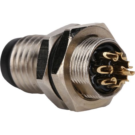 Connecteur étanche 8 broches M8 aviation, boîtier en laiton nickelé pour prise femelle, fiche ronde industrielle (1/5)