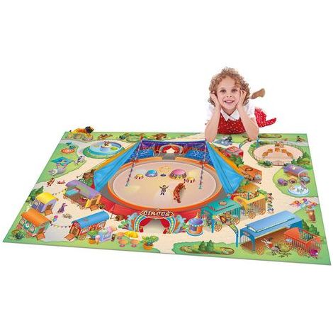 Tapis enfant tissé 100x150 multicolore rectangle CIRQUE (1/4)