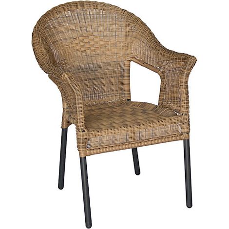 Ravenna Stapelsessel 2er Set natur Alu/Kunststoffgeflecht