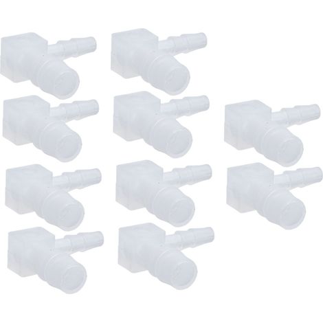 10 Stück Kunststoff-Schlauchverbinder, Reduzierstücke, L-förmig, 90°-Winkel, Rohrverbinder 8x4 mm (1/5)