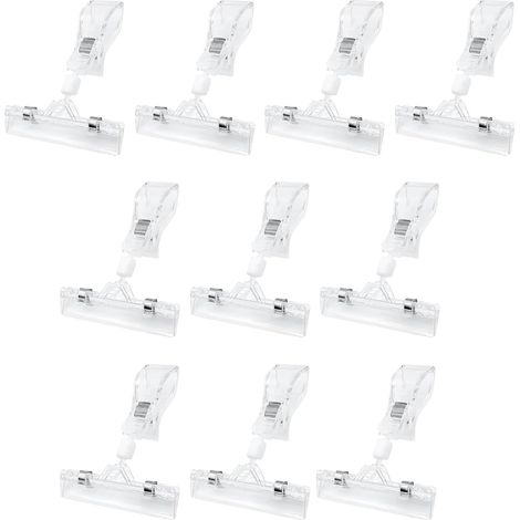 10 Pièces Plastique Rotatif Clip,Porte Etiquette Prix Rotatif,Porte Étiquette de Prix Clips,Rotatifs de Étiquette de Prix,Clair Affichage de Magasin Prix,Étiquette Présentoir Bureau Porte Pince (1/5)