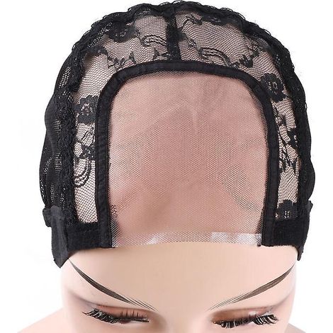 bonnet Perruque Femme Confection Capuchon De Filet Perruque Suisse En Dentelle Suisse De 3"x3" Capuchon De Perruque (noire M 56cm) (1/3)