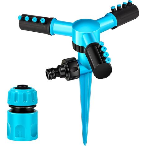 Gartensprenger aus Kunststoff, 360° automatischer Rasensprenger, robuster 3-Arm-Wassersprüher für Garten und Bewässerung (1/5)
