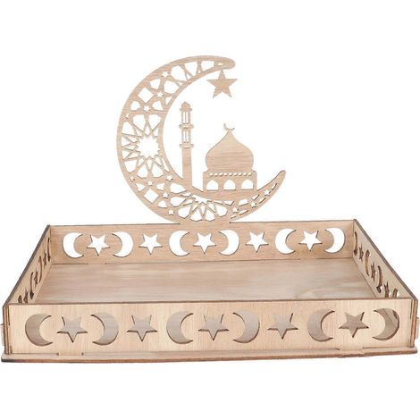Plateau en bois pour apéritifs, desserts et autres mets, décoration de table, récipient pour aliments de l'Aïd-22x16cm (1/2)