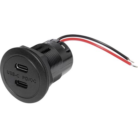 ProCar Power USB-C Doppelsteckdose PD/QC EV ohne LED max 2x 30 Watt Belastbarkeit Strom max.=3 A   1
