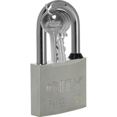 Cadenas City Níquel Satinado 45 Anillas 3 Llaves Con Apertura Parcial - Iseo