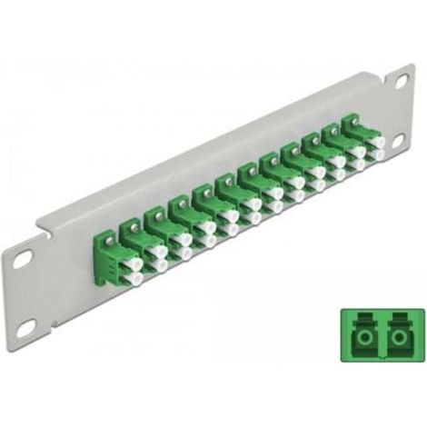 Delock 10 LWL Patchpanel 12 Port LC Duplex grün 1 HE grau