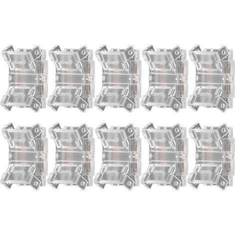 Connecteurs LED sans soudure pour rubans COB de 10mm, 2 pins - 10 unités, raccordement direct rapide (1/5)