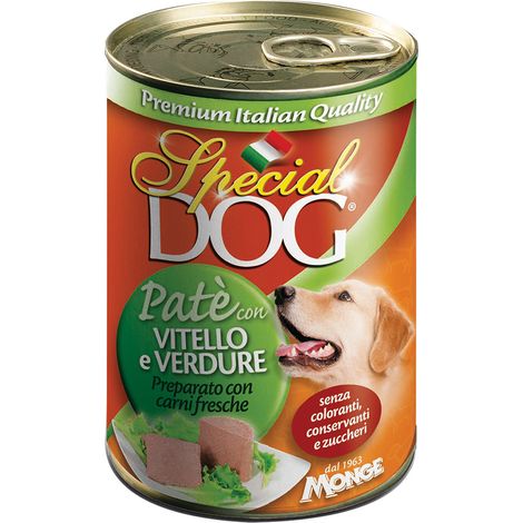 PATE' PER CANI 'SPECIAL DOG' vitello e verdure - gr 400- 24 pezzi  - MONGE